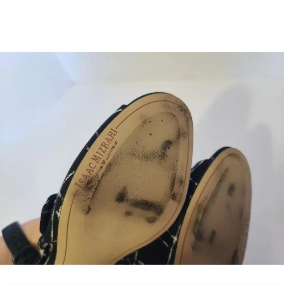 Vintage Y2K Isaac Mizrahi Black White Plaid Serena Pumps 3" US 8 - Picture 9 of 9